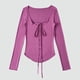 thumbnail image 1 of Ailaofu Women's Long Sleeve Cardigan Sweater V Neck Bow Tie Front Lightweight Shrug Sweater, 1 of 5