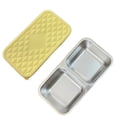thumbnail image 2 of Contenant à Collation en Acier Inoxydable Boîte à lunch pour Enfants Adultes avec Plateau bento à 2 Compartiments Réutilisable Rangement Alimentaire en Métal avec Couvercle en silicone Étanche 1 Pce Empilable Boîte à Collation pour Tout-Petit, 2 of 6