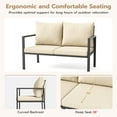thumbnail image 2 of MRUAKA 5-Piece Outdoor Patio Conversation Set, Metal Frame Furniture Sofa with Armchairs & Coffee Table, Weather-Resistant Cushions for Balcony, Deck, Poolside Beige, 2 of 9