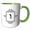 Green/White, variant on 3drose, Vav Hebrew Alphabet Monogram for Letter O, U or V Black Ivrit Initial, 11oz Magic Transforming Mug