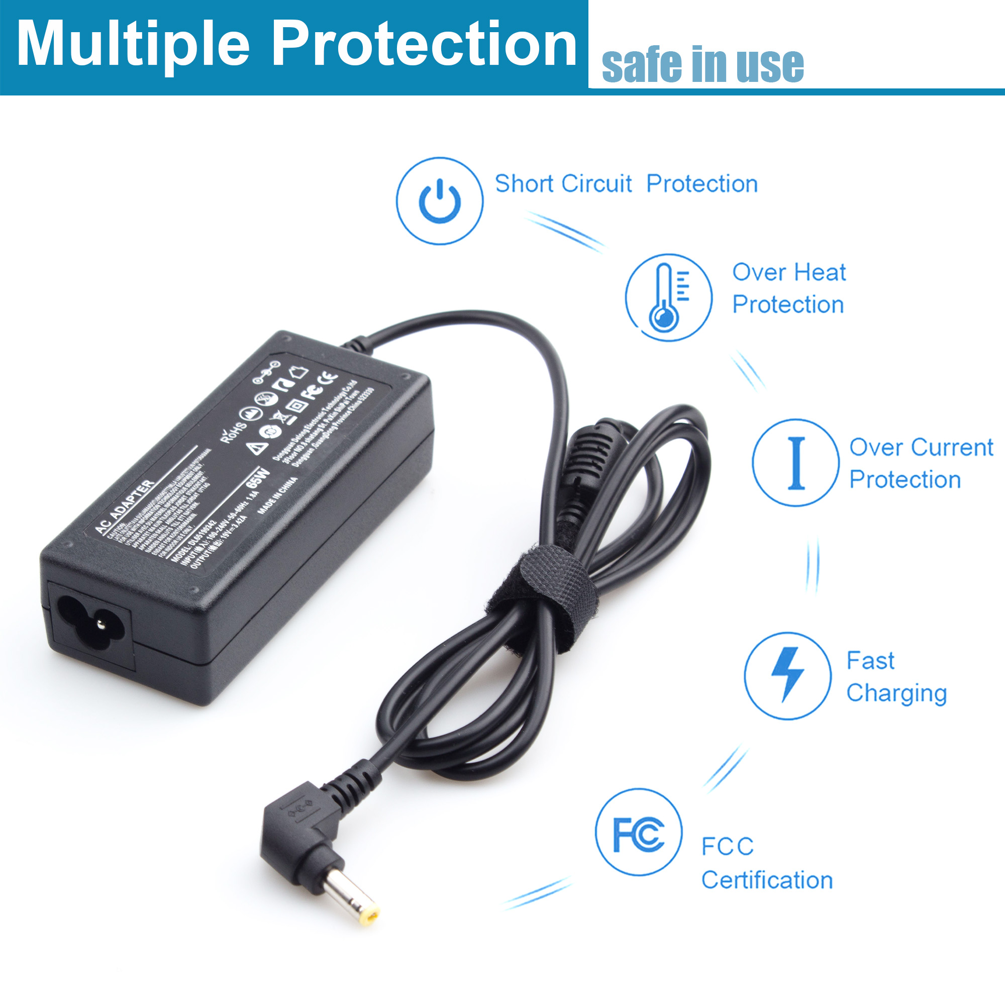 19V Power Cord for HP Pavilion 22bw 22cwa 23bw 23cw 23er 23es 23xw 25er 25es 27bw 27es 27er 27xi 27xw IPS LED Backlit Monitor20 21.5 23 23.8 25 27 Inches