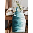 thumbnail image 4 of Table Runner Dresser Scarves 90 Inch Long, Tree Forest Shadow Botanical Plants Linen Dining Table Runners Teal Gradient on White Tabletop Scarf for Wedding Holiday Party Kitchen, 4 of 7