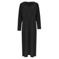 thumbnail image 4 of adviicd Robes d'Été pour Femmes 2024 Tendance Robe Tunique d'Été pour Femmes Décontractée Ample à Manches Courtes Col Rond Fluide Évasée Robes Noir,TTG, 4 of 5