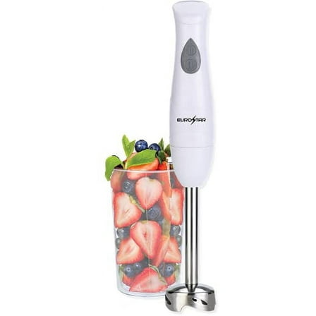 EUROSTAR EH442W 2-Speed Hand Blender with Stainless Steel Detachable Shaft, White
