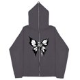 thumbnail image 1 of Sudaderas informales con mariposas Y2k oscuras europeas y americanas para hombres y mujeres, sudaderas con capucha góticas para parejas, sudadera con cremallera de gran tamaño Harajuku, 1 of 5