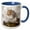 Blue/White, variant on 3drose, Western Grey Squirrel, Sciurus Griseus, Perched on a Snowy Tump, 15oz Mug
