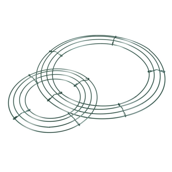 Uxcell 8" 12" Metal Wire Wreath Frame Christmas Holiday Form Hanger, Green