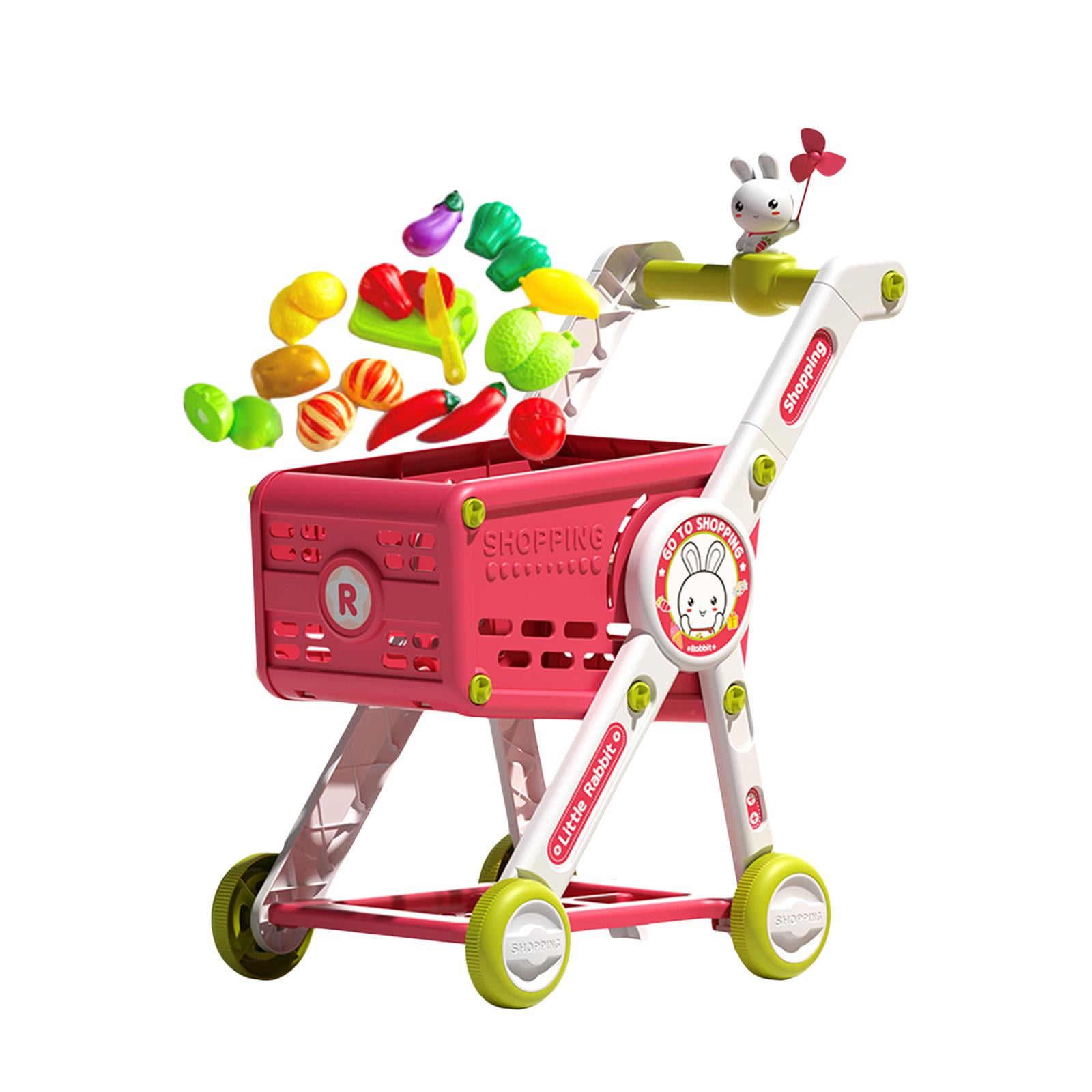 Milaget Kids Shopping Cart Toy Funny Grocery Carts Toy for