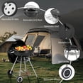 thumbnail image 6 of 28 Inch Round Barbecue Kettle Grill, Portable Charcoal Grill with Wheels, Outdoor BBQ Coal Grill, Porcelain Enameled Lid, Thermometer, and Ash Catcher for Outdoor Parties, Grilling and Smoking Black, 6 of 9