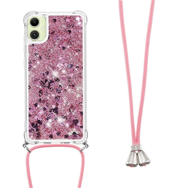 Funda FOXDOCK para Samsung Galaxy A06 con Cuerda Ajustable, Brillo Líquido, Protección Antigolpes y Lente – Ideal para Regalo