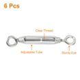 thumbnail image 3 of 6 pack M4 Eye and Eye Turnbuckles Wire Rope Tension, 304 Stainless Steel Turnbuckle Adjustable Cable Tensioner, 3 of 6