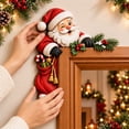 thumbnail image 2 of Qocolcyl Christmas Santa Door Frame Corner Decor, 2PCS Wooden Holiday Corner Sign, Window Mantel Cabinet Frame Ornament, Xmas Indoor Outdoor Home Wall Decor, Holiday Party Decoration, 2 of 7