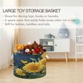 thumbnail image 5 of Round Toy Storage Basket Foldable Storage Basket for Home Decor Laundry Basket20" x 14" Vintage Sunflowers and Beautiful Butterflies, 5 of 6