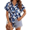 thumbnail image 4 of Fantaslook Hawaiian Button Down Shirts for Women Casual Short Sleeve Floral Print Blouses Summer Tops, 4 of 10