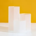 thumbnail image 4 of OUSITAID 3 Lattices Makeup Brush Storage Box Cosmetics Pen Holder Organizer (Yellow), 4 of 5