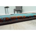 thumbnail image 6 of Premium 3D Hand Carved Thick Modern Contemporary Abstract Rug Design 3995 Turquoise Brown 4'x5'3'', 6 of 11