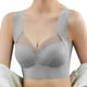 thumbnail image 3 of Gibobby Sujetadores deportivos para mujer Copa fija para mujer, seda helada, espalda reunida sin anillo de, sujetador cómodo y Sexy para dormir deportivo(Gris,G), 3 of 5