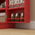 thumbnail image 2 of HOMCOM 41" Kitchen Pantry Storage Cabinet, Freestanding Kitchen Cabinet with 12 Door Shelves, Double Doors, 5-tier Shelving and Adjustable Shelves, Red, 2 of 6