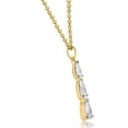 thumbnail image 2 of Pompeii 1/2Ct Pear Shape Diamond Three Stone Pendant Yellow Gold Necklace Lab Grown, 2 of 5