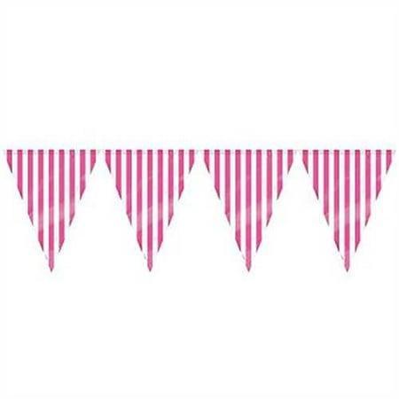 12' Pink Striped Flag Banner