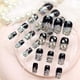 thumbnail image 3 of Uñas postizas de almendra de longitud media, 24 unidades, brillantes y largas, con diamantes de imitación y adhesivos para manicura para mujeres y niñas, 3 of 8