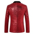 thumbnail image 3 of Dovford Mens One Button Sequin Dress Suit Jacket Party Festival Tuxedo Sport Coat, 3 of 3