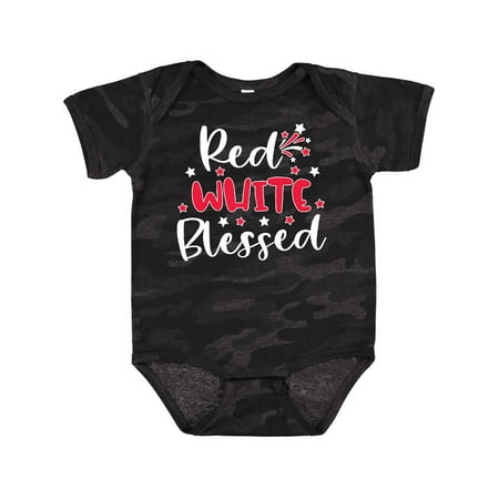 

Inktastic 4th of July Red White Blessed Fireworks Gift Baby Boy or Baby Girl Bodysuit