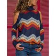 thumbnail image 2 of Aunavey Women Long Sleeve Cold Shoulder Blouse Casual Pullover Sweatshirt Top, 2 of 3