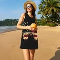 thumbnail image 3 of Daiia Robe Imprimée Art Papillon USA Patriotique pour Femmes 2025 Tendance Manches Courtes Robes Décontractées Amples Fluides Maxi Robes d'Été, 3 of 7