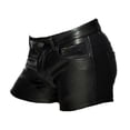 thumbnail image 4 of Clearance! Hontri Men's Casual Shorts Men's Retro Fashion Trend Motorcycle Leather Shorts Men's Classic Fit Pants Black,4Xl, 4 of 5