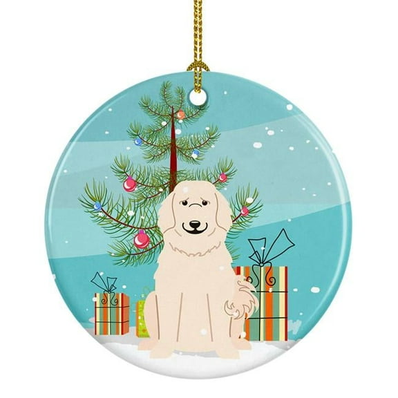 Carolines Treasures BB4208CO1 Merry Christmas Tree Great Pyrenese Ceramic Ornament