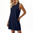 thumbnail image 4 of Sentmoon Robes d'Été Décontractées pour Femmes Robes de Vacances pour Femmes 2026 Couleur Unie Sans Manches Col Ras du Cou Extensible Coupe Régulière Mode Robe Fluide pour la Plage et les Vacances P-2TG, 4 of 7