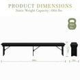 thumbnail image 6 of Merrick Lane Tinsley 8' x 12" Black Wash Solid Pine Folding Farmhouse Style Bench, Rustic Pinewood Folding Dining Bench with Locking X-Legs, 6 of 10