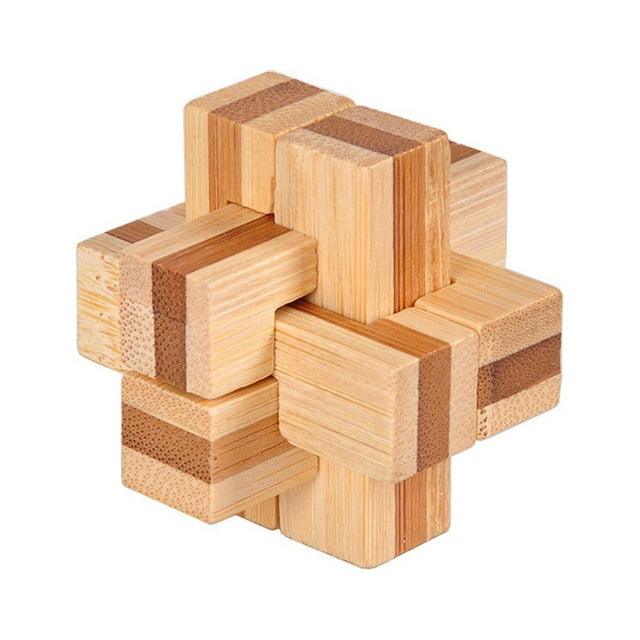 Brain Teaser Intellectual Toy Interlock Puzzle Size Brain Teaser Educational Accessories Sweet Present for Adults Bamboo Birthday Gift Type 4