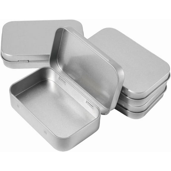 1set 4pcs Iron Jewelry Storage boxes with Hinged Lid for Candles Dry Storage Spices Tea Party Favors Rectangle Gainsboro 9.8x6.35x2.25cm