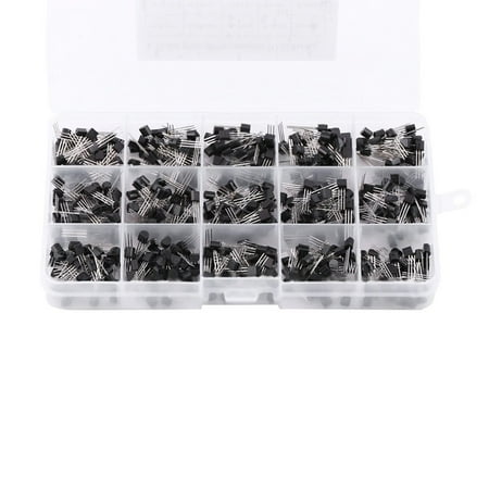 Pnp Retail Box 600Pcs,15 Kinds Of Values X 40 Pcs NPN PNP Transistor TO-92 Kit Set With Plastic Box ()