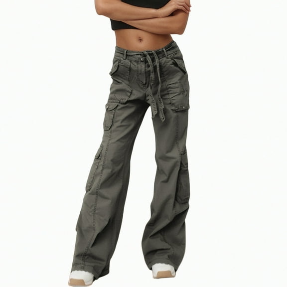 Ticikt Women's High Waist Wide Leg Jeans Casual Comfortable Straight Long Pants with Multiple Pockets for Daily Wear Outdoor Party Travel,Color:Grey,Size:3XL