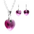 thumbnail image 1 of Juego Zvezda Heart color Fuchsia plata .925 Zvezda ZJU-HEAR-FUC, 1 of 5