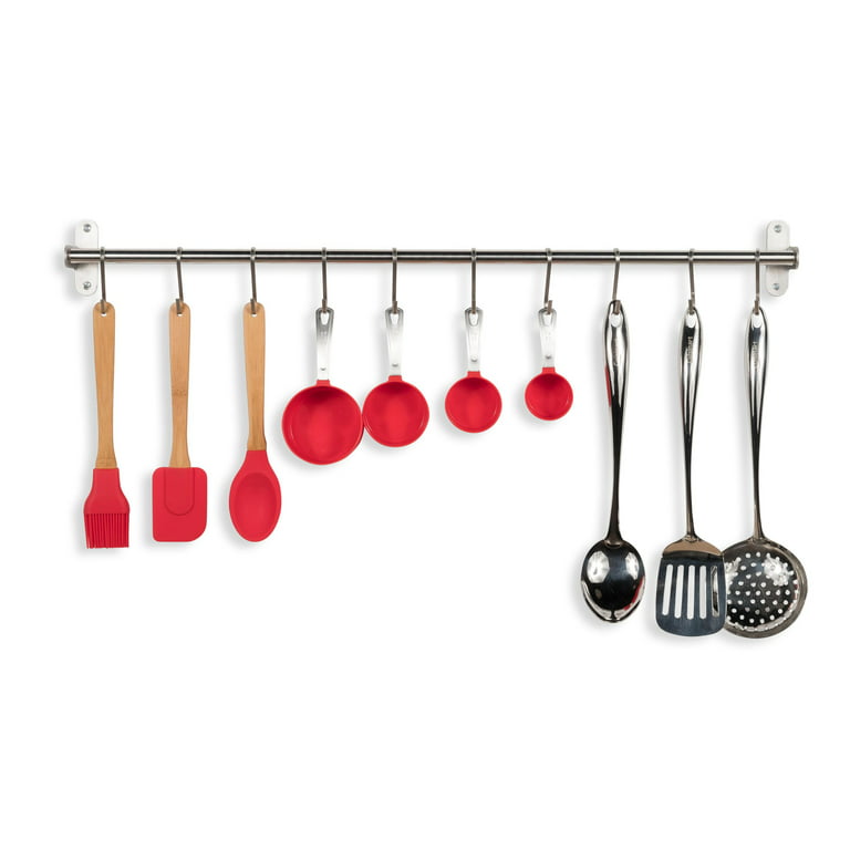 CUCINA Kitchen Utensil Holder with 10 S Hooks for Hanging, Wall Mount –  Wallniture