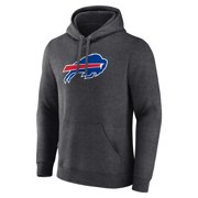 Men's Charcoal Buffalo Bills Primary Team Logo Fitted Pullover Hoodie