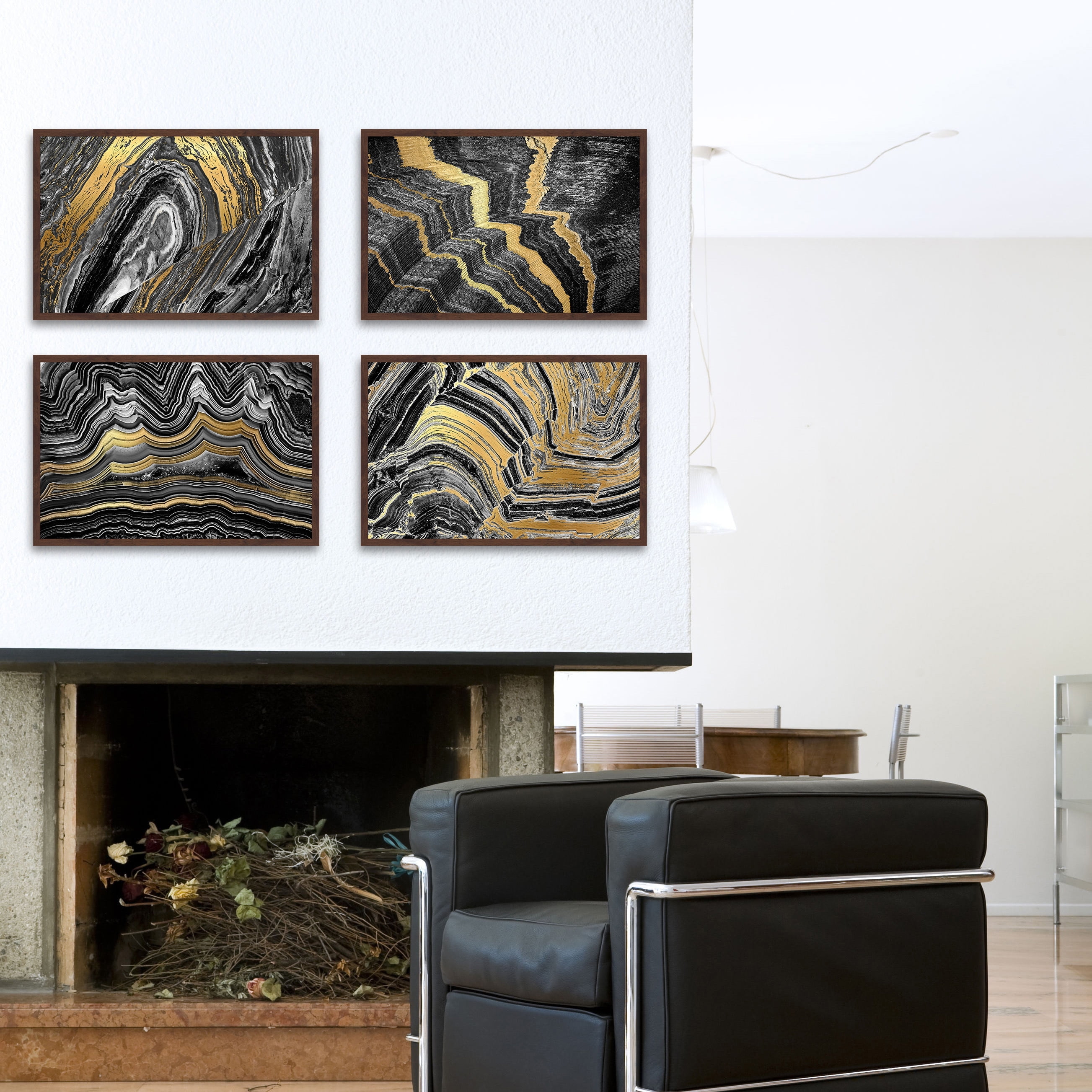Gold Veins Quadriptych