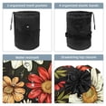 thumbnail image 3 of PhooArto Travel Cosmetic Bags Barrel Makeup Bag, Multifunctional Toiletry Bucket Bags Round Organizer Storage Pocket, Skull Daisy Floral Pattern, 3 of 6