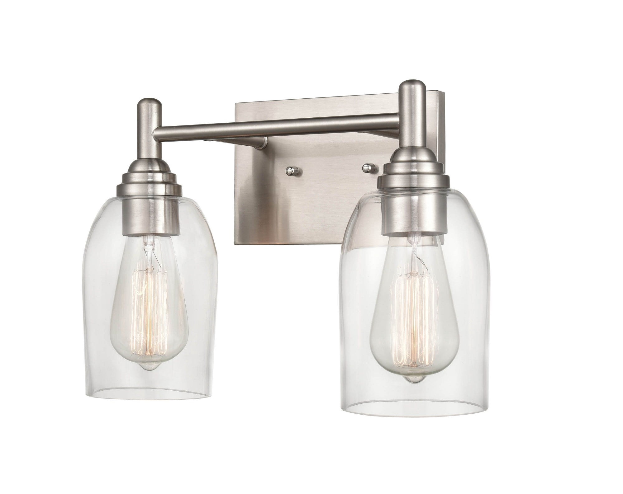 Millennium Lighting  Arlett 2 Light Vanity Fixture in Modern Gold or Brushed Nickel Brushed Nickel Nickel Brushed