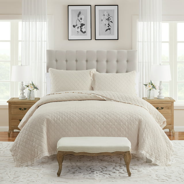 My Texas House Penelope Taupe 3-Piece Quilt Set, Full/Queen - Walmart.com