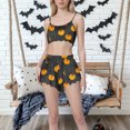 thumbnail image 2 of Tnhcen Women's Halloween Ghost Print Pajama Set Cami Top Elastic Waist Shorts 2-Piece Sleepwear S-2XL Multiple Colors Available Dark Gray, 2 of 5