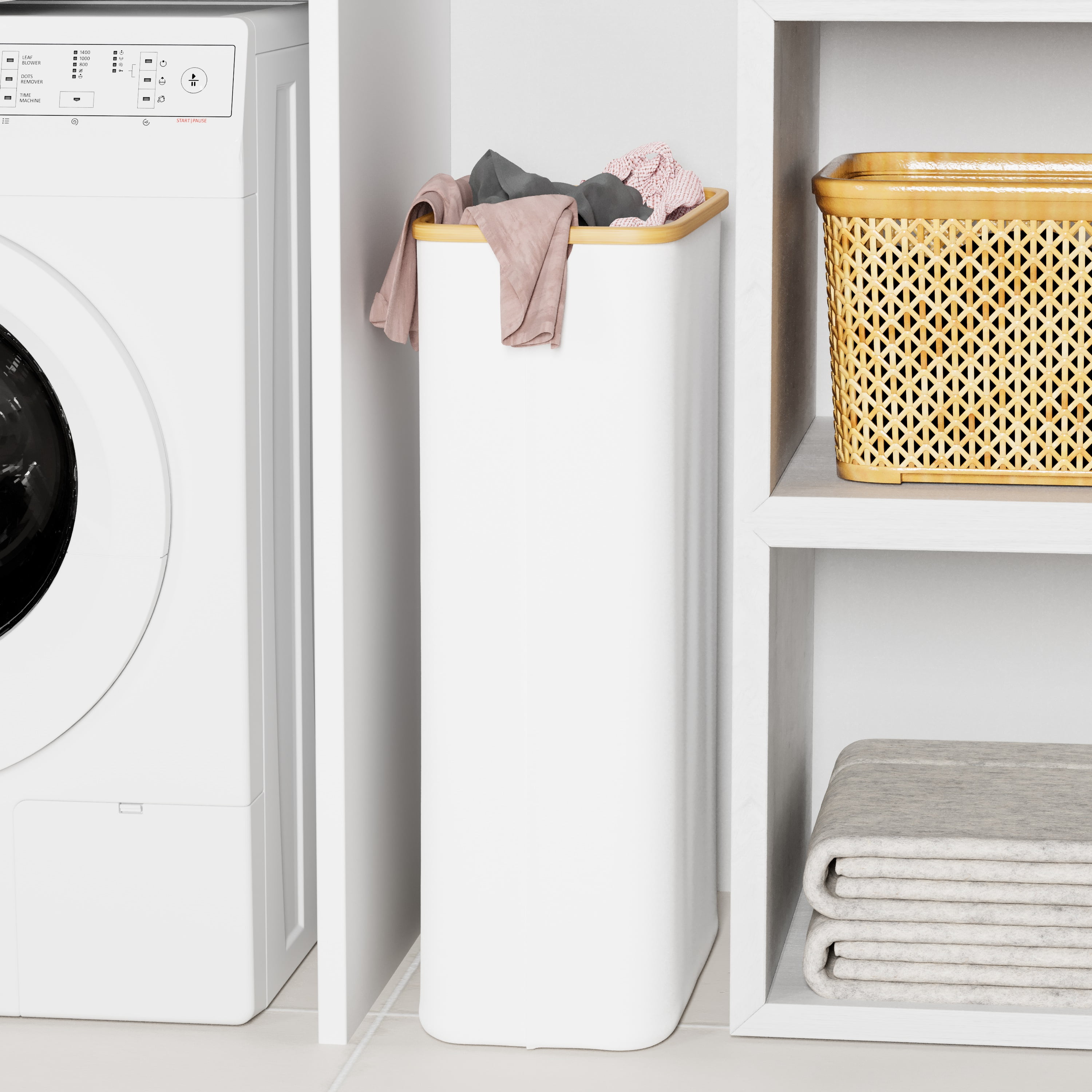 Tooloton 60L Large Laundry Hamper, White