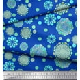 thumbnail image 3 of Soimoi Blue Cotton Duck Fabric Artistic Flower & Geometric Print Fabric by the Yard 42 Inch Wide, 3 of 3