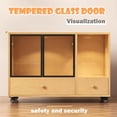 thumbnail image 2 of Danolapsi Cat Litter Box Enclosure, Hidden Litter Box Furniture with Glass Door, Drawer, Indoor Cat House, 2 of 7