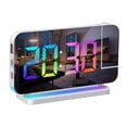 thumbnail image 3 of Reloj despertador de proyección RGB, pantalla colorida, Reloj de escritorio, atenuador automático, función de repetición, reloj de noche para niños, Estilo A Macarena Reloj despertador digital, 3 of 8