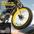 thumbnail image 4 of EOEOTWO 26" Fat tire Electric Bike for Adults, 750W Peak Motor, 28 MPH Speed, 60 Miles Range Mountain Ebike, 48V 15Ah Removable Battery, Off-Road EBike for Men & Women, 7 Speed, 4 of 11